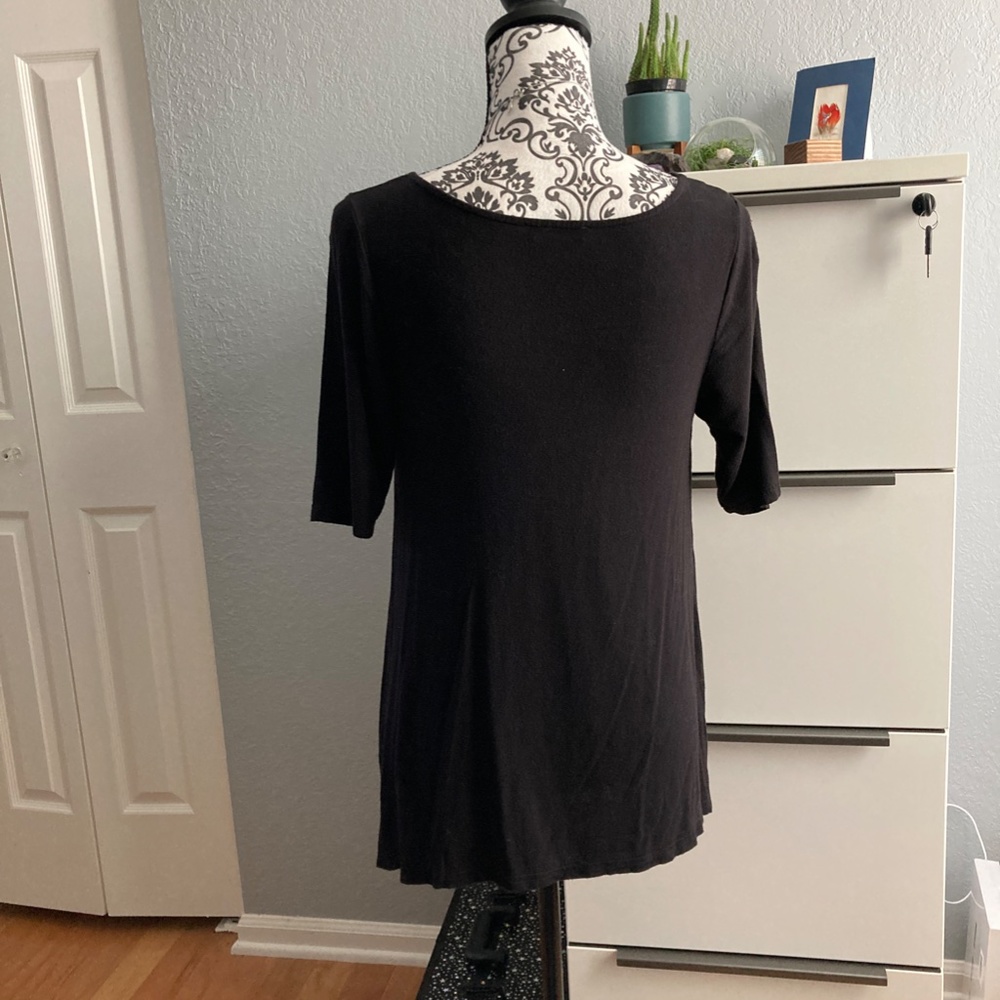 🍀 4 for $24: Lot of 3 tunic style tops, size S, red, black, white - Picture 6 of 10